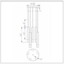 Load image into Gallery viewer, Cal Lighting Troy 5-Light Integrated LED Pendant - Gun Metal