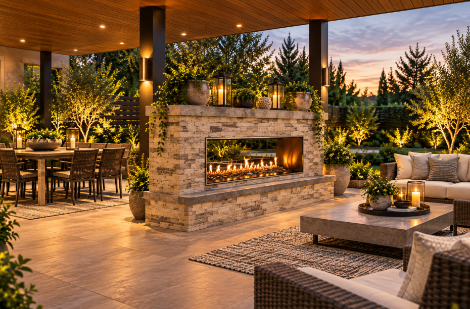 Empire Carol Rose Coastal See-Through Outdoor Gas Fireplace