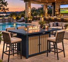 Load image into Gallery viewer, East Beach - Rectangular Bar Table With Fire Pit - Blue