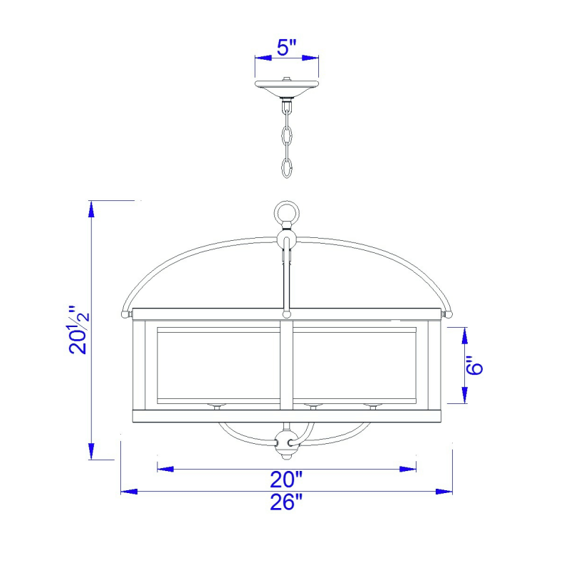 Cal Lighting Five-Light Round Wood & Metal Chandelier - Dark Bronze