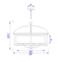 Load image into Gallery viewer, Cal Lighting Five-Light Round Wood &amp; Metal Chandelier - Dark Bronze