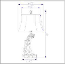 Load image into Gallery viewer, Cal Lighting Bear &amp; Cub Resin Table Lamp with Leatherette Shade