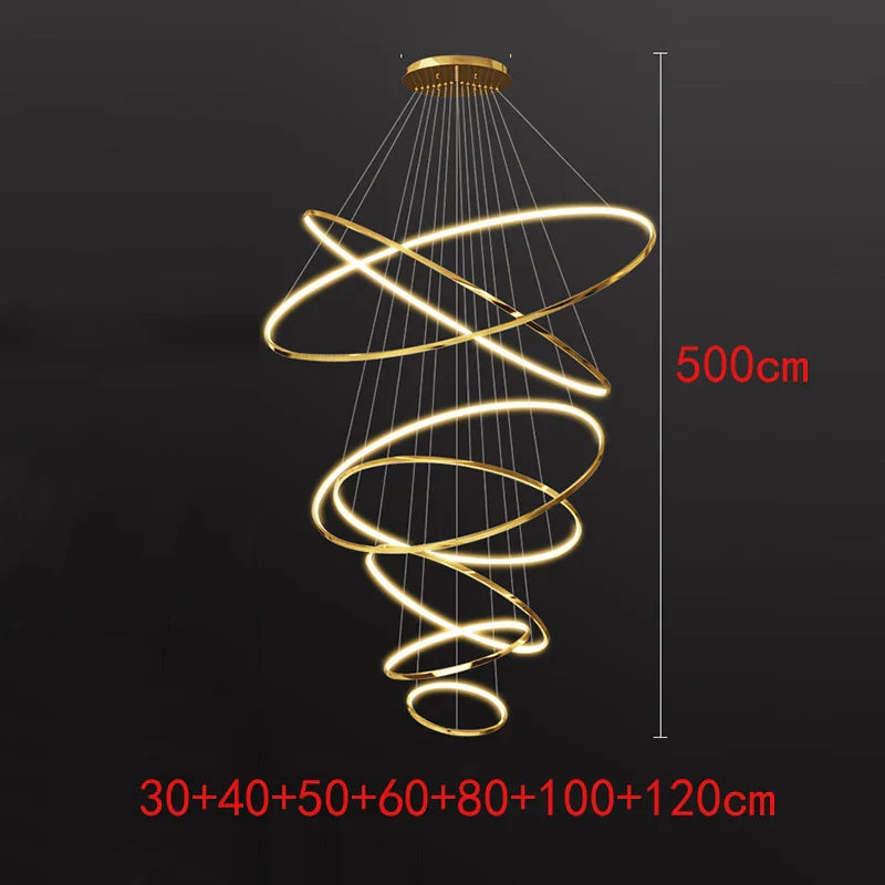 Joesee Modern Multi-Ring LED Pendant Light – Dimmable