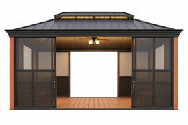 Solstice 12 x 14 FT All-Season Outdoor Sunroom with Sliding Doors