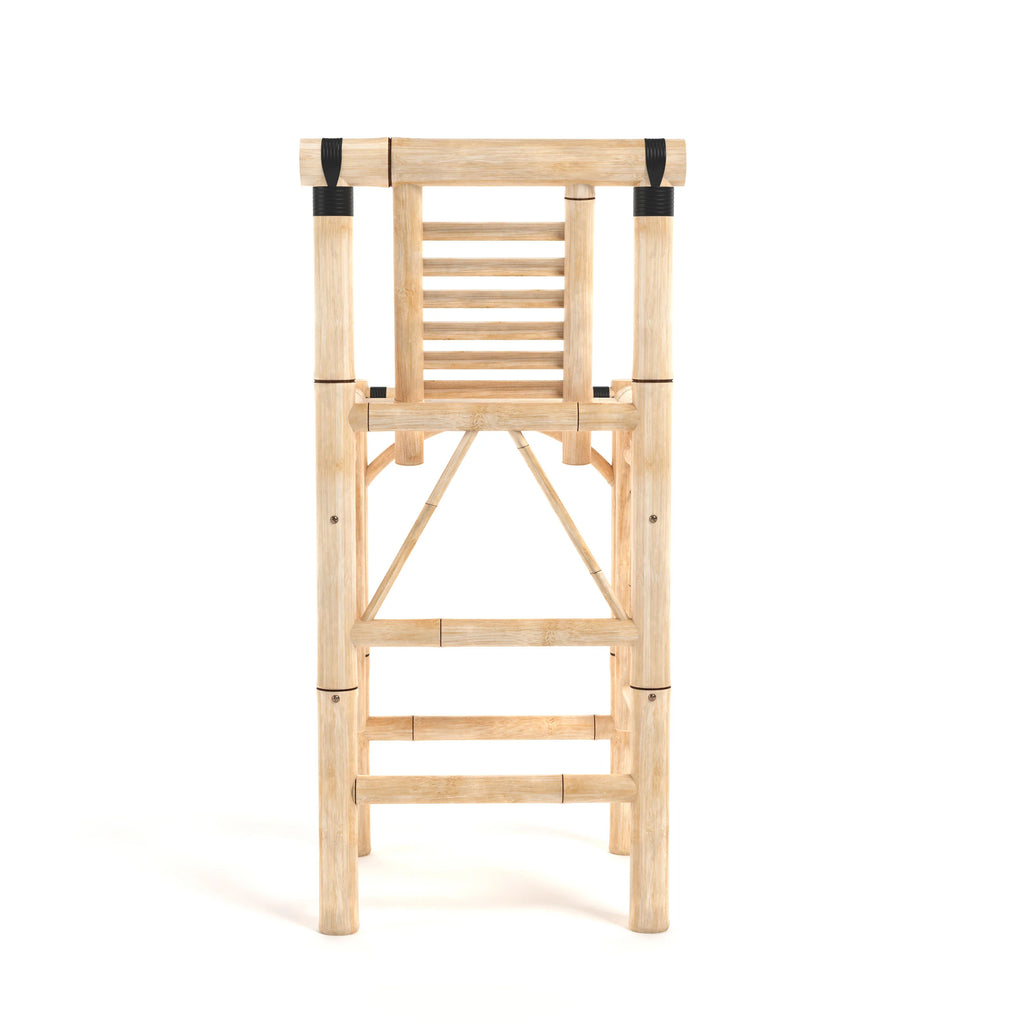 Bamboo Tiki Bar Stool Set of 2 – Natural Kiln-Dried Bamboo