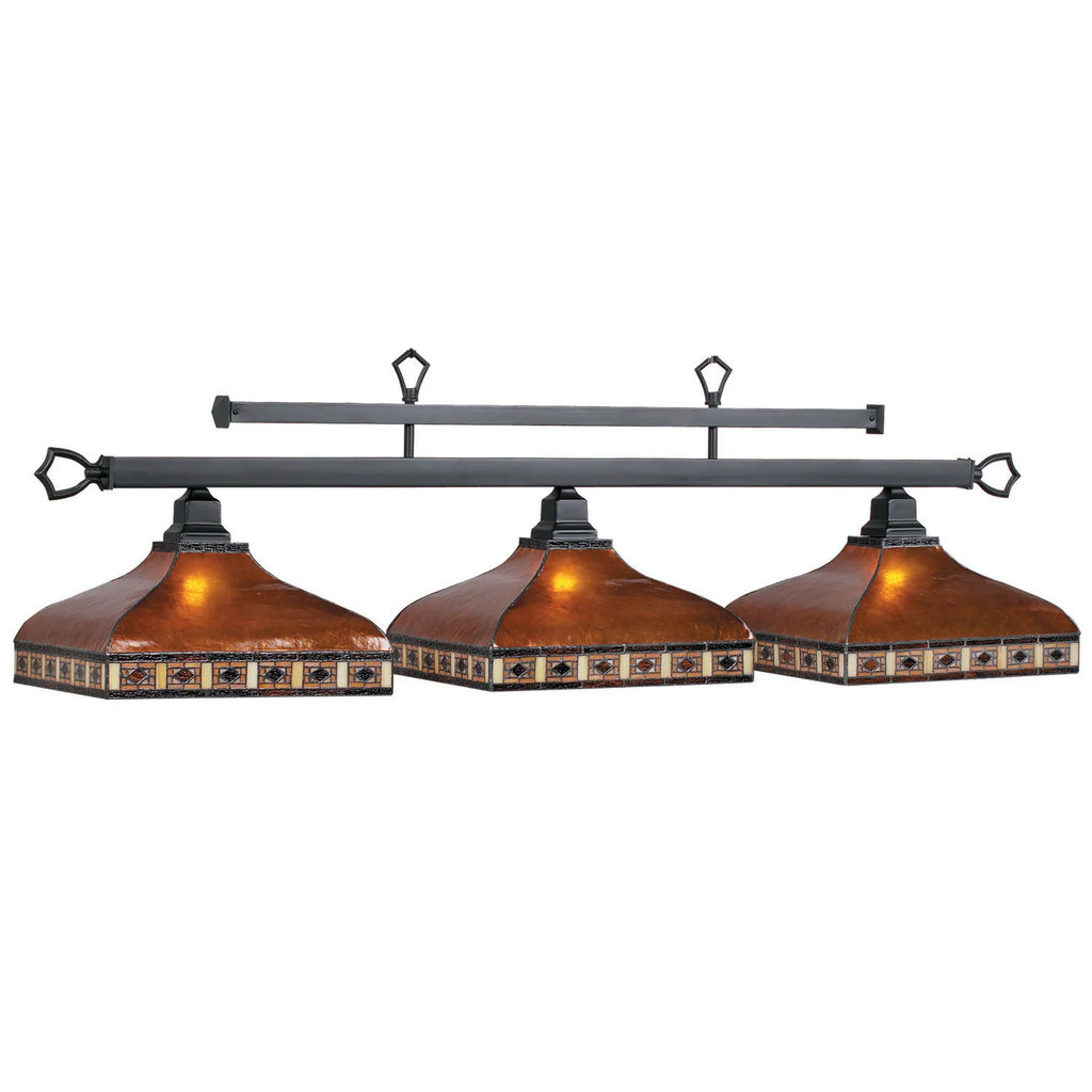 Tahoe 56-Inch 3-Shade Amber Mica Billiard Light