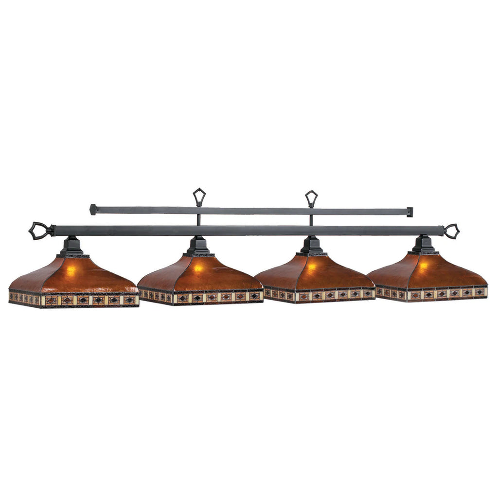 RAM Game Room Tahoe 79-Inch 4-Shade Amber Mica Billiard Light