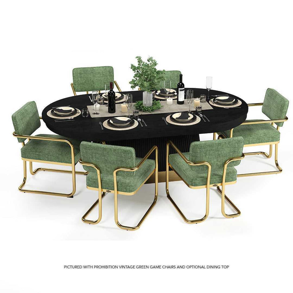 Prohibition Vintage Green & Brushed Brass Poker and Dining Chair