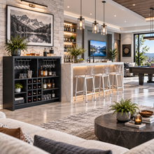Load image into Gallery viewer, Topanga Engineered Wood Freestanding Home Bar Black