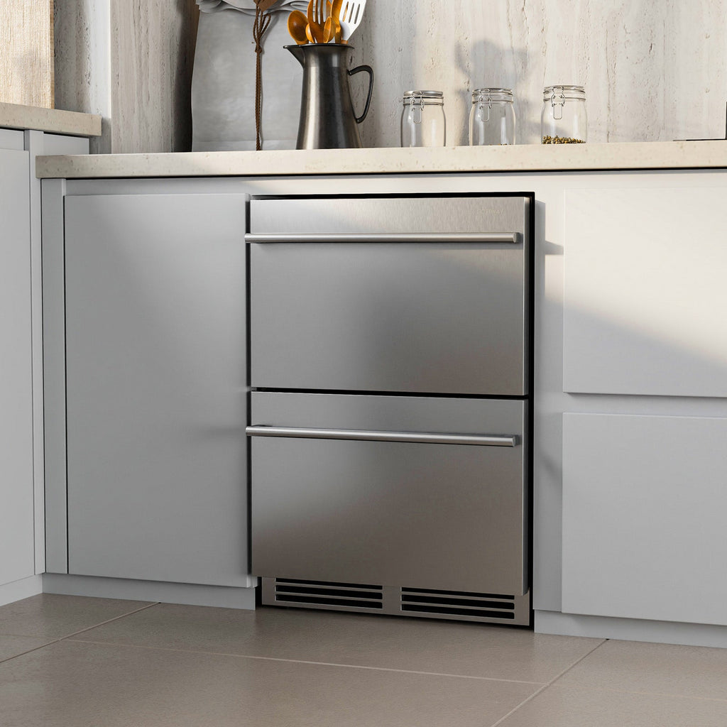 24 Inch Dual Drawer Beverage Refrigerator | Built-In Under Counter Fridge