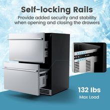 Load image into Gallery viewer, 24 Inch Dual Drawer Beverage Refrigerator | Built-In Under Counter Fridge