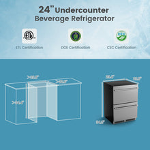 Load image into Gallery viewer, 24 Inch Dual Drawer Beverage Refrigerator | Built-In Under Counter Fridge