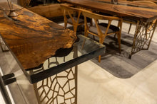 Load image into Gallery viewer, Walnut wood and resin sofa &amp; entry table | Voronoi collection