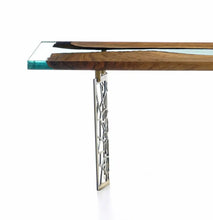 Load image into Gallery viewer, Walnut wood and resin sofa &amp; entry table | Voronoi collection