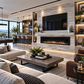 White Mountain Hearth Boulevard 60” Direct Vent Linear Fireplace