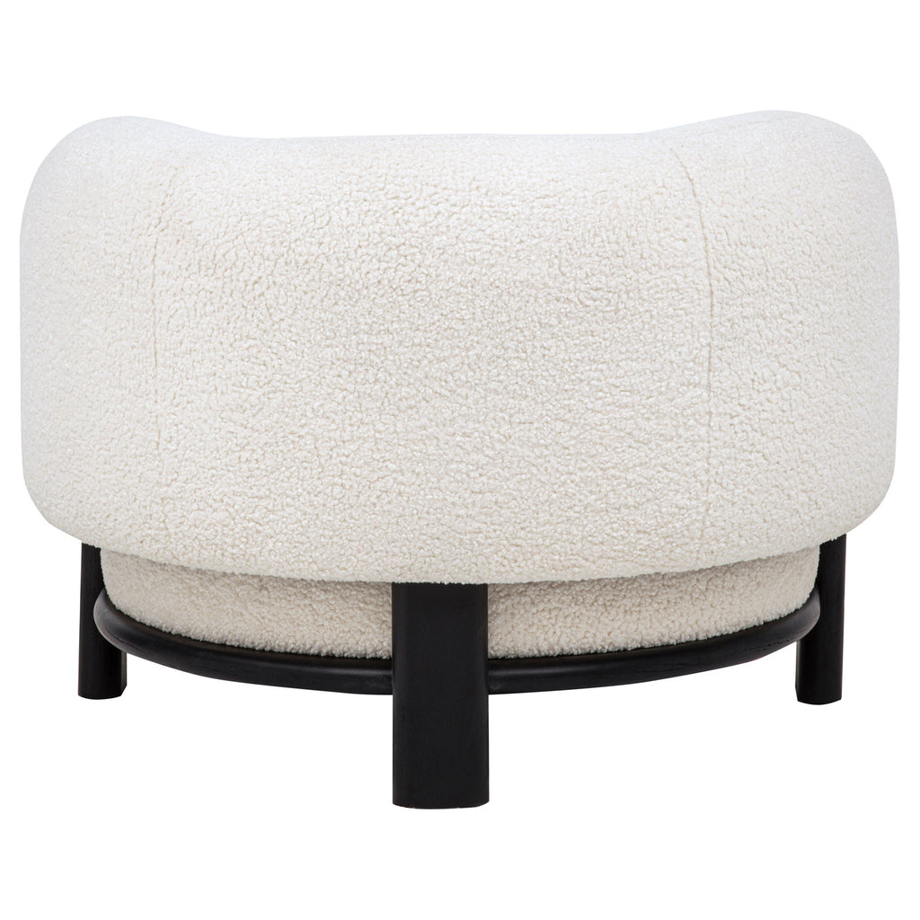 Lawler Bouclé Barrel Back Accent Chair – Ivory & Black
