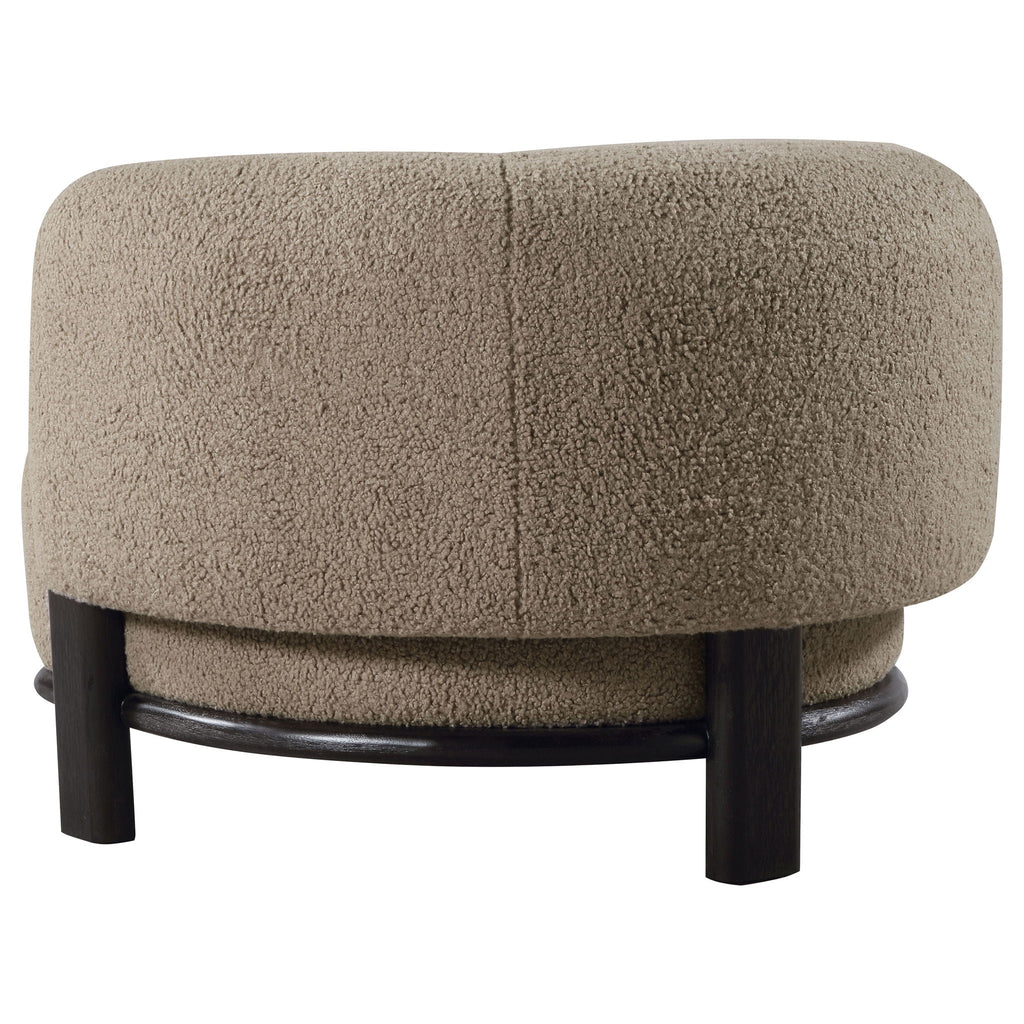 Lawler Bouclé Barrel Back Accent Chair – Brown & Black