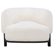 Load image into Gallery viewer, Lawler Bouclé Barrel Back Accent Chair – Ivory &amp; Black