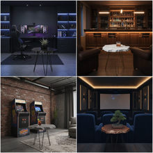 Load image into Gallery viewer, Accent table color variants in different man-cave settings