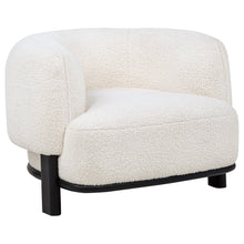 Load image into Gallery viewer, Lawler Bouclé Barrel Back Accent Chair – Ivory &amp; Black