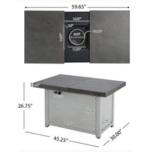 Load image into Gallery viewer, 50K BTU Extendable Aluminum Outdoor Fire Pit Table