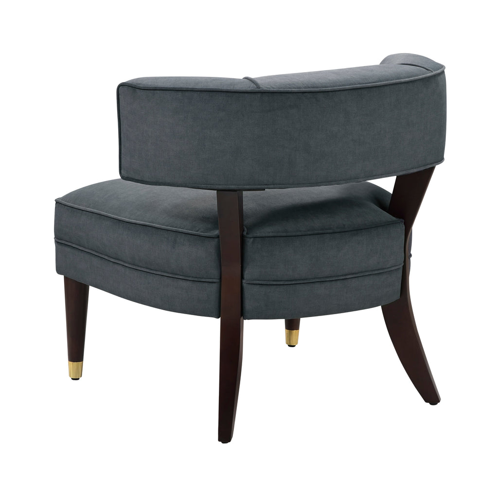 Dark Gray Velvet Barrel Accent Chair – Modern Luxury Lounge Seating