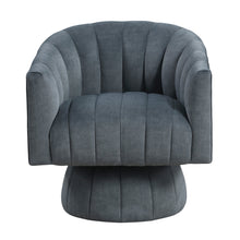 Load image into Gallery viewer, Dark Gray Velvet Swivel Barrel Chair – Luxury Modern 360° Accent Chair