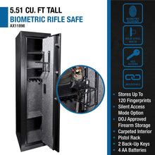 Load image into Gallery viewer, Barska 5.51 CF Tall Biometric Rifle Safe With Biometric Keypad