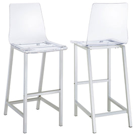 Juelia Clear Acrylic & Chrome Bar Chairs – Set of 2