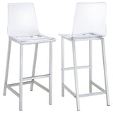 Juelia Clear Acrylic & Chrome Bar Chairs – Set of 2