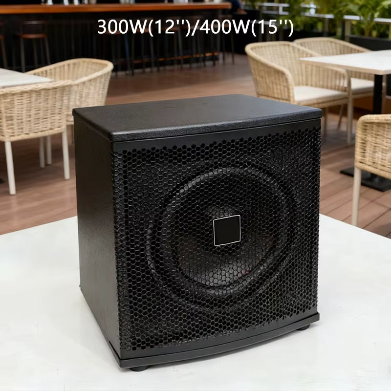 12/15 Inch Active Speaker 300/400W Subwoofer High Power Sound Box 15-200Hz Audio for Home Theater Sound System Karaoke DJ Studio