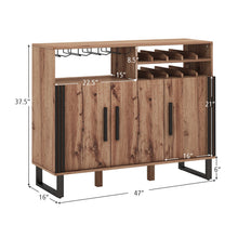 Load image into Gallery viewer, Luxury Modern Bar Cabinet with Wine Rack &amp; Glass Holder Storage