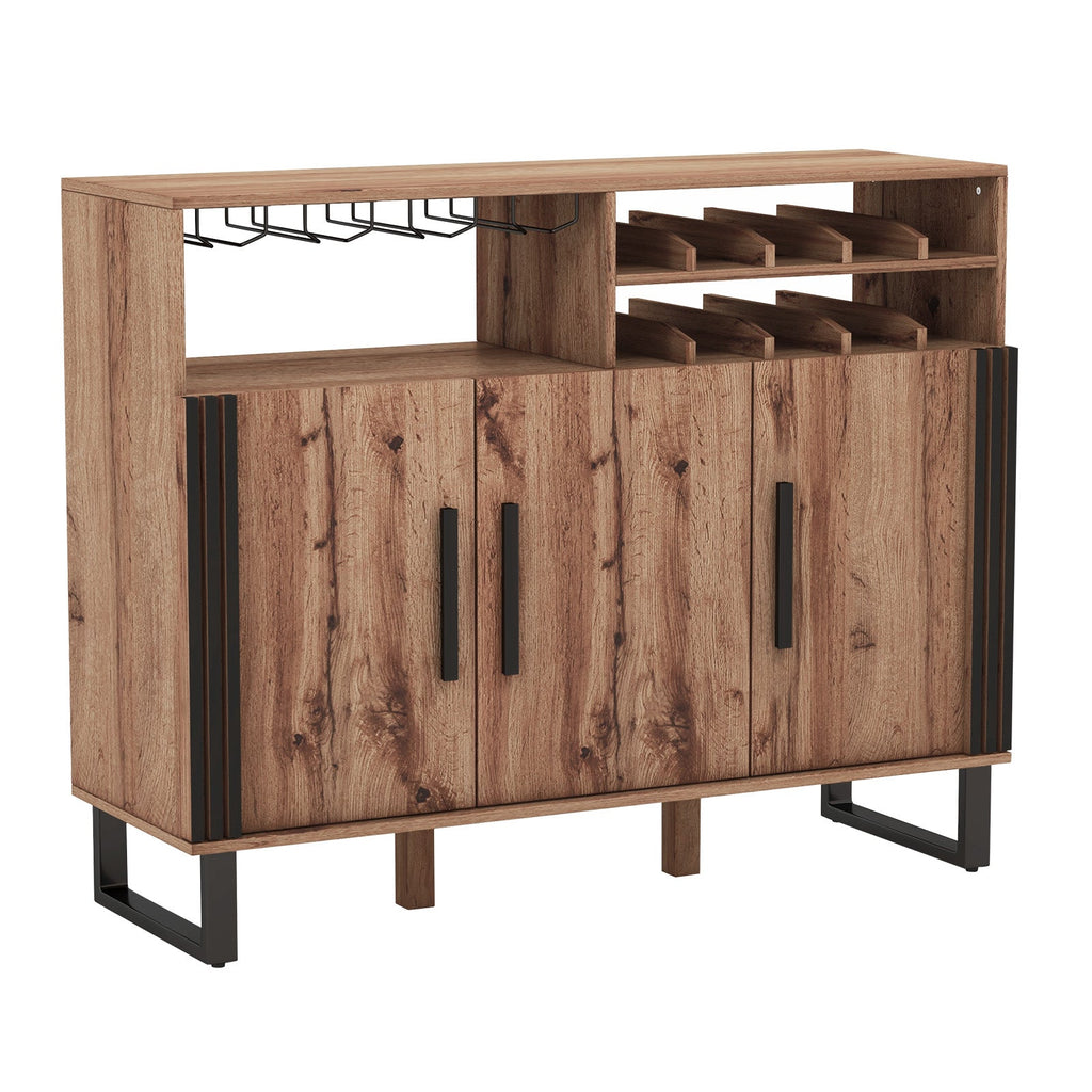 Luxury Modern Bar Cabinet with Wine Rack & Glass Holder Storage