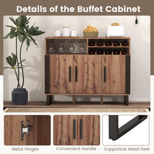 Load image into Gallery viewer, Luxury Modern Bar Cabinet with Wine Rack &amp; Glass Holder Storage