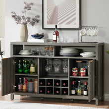 Load image into Gallery viewer, Bar Cabinet with Wine Rack, Wine Bar Buffet Cabinet with Storage, Liquor Bar Buffet Sideboard, Midnight Oak