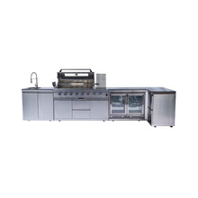 Load image into Gallery viewer, Castelle Flame Montclair 58-Inch 6-Burner 96K BTU Gas Outdoor Liquid Propane Grill Island With Wine Cooler And Rotisserie (SAK31642)
