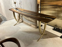 Load image into Gallery viewer, Epoxy Resin Sofa &amp; Console table made of Walnut wood | Ivory Collection