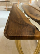 Load image into Gallery viewer, Epoxy Resin Sofa &amp; Console table made of Walnut wood | Ivory Collection