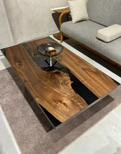 Load image into Gallery viewer, Resin Coffee Table With Walnut Legs