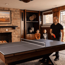 Load image into Gallery viewer, Espresso 7Ft 3 in 1 Multi Game Pool Table with Dining and Table Tennis Tops - RB4050A