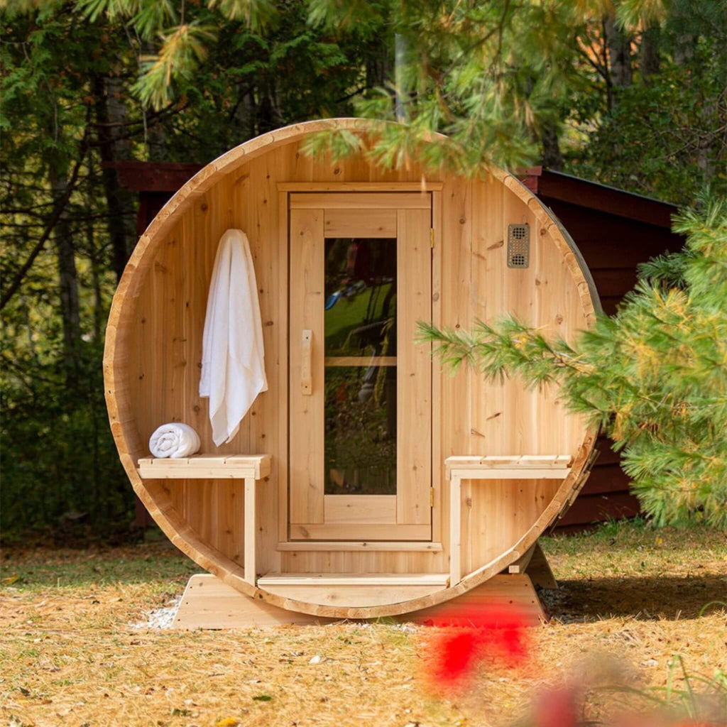 Dundalk Leisurecraft Canadian Timber Serenity 4-Person Barrel Sauna
