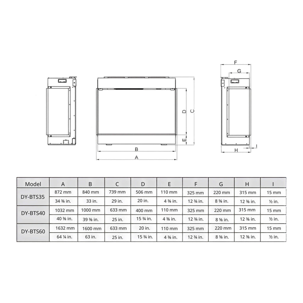 Dynasty Melody 35-Inch Multi-Sided Smart Electric Fireplace
