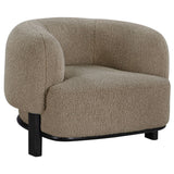 Lawler Bouclé Barrel Back Accent Chair – Brown & Black