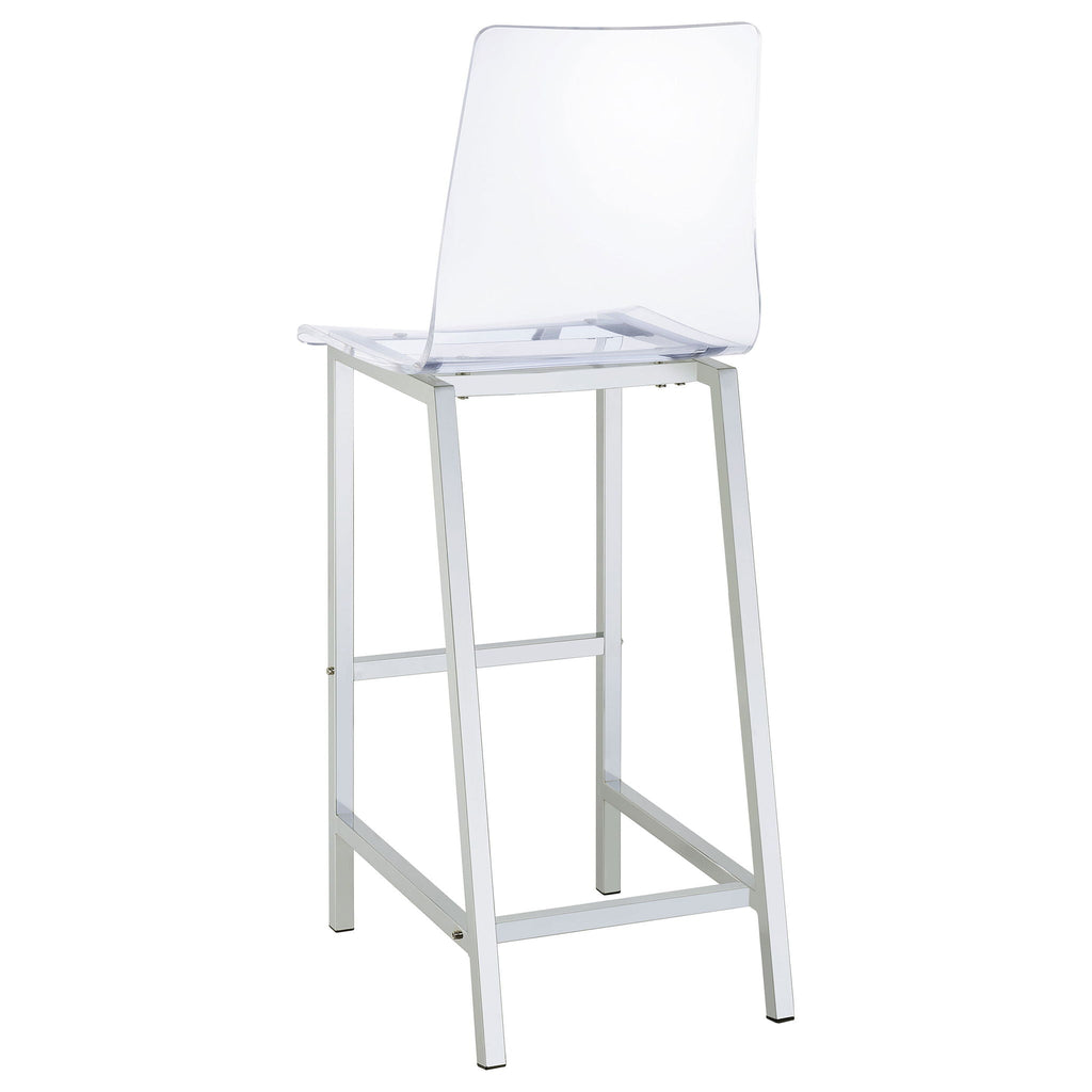 Juelia Clear Acrylic & Chrome Bar Chairs – Set of 2