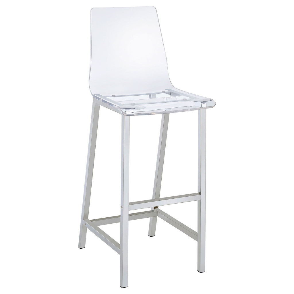 Juelia Clear Acrylic & Chrome Bar Chairs – Set of 2