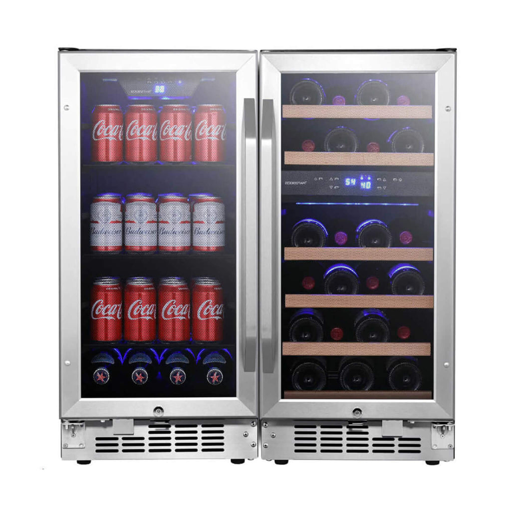EdgeStar 30" Dual Zone Wine & Beverage Cooler – 26 Bottle / 80 Can