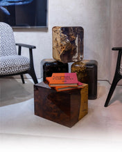 Load image into Gallery viewer, Resin Cube Side Table, Epoxy Wood Stool, Cube Accent Table