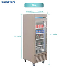 Load image into Gallery viewer, 1 Door Commercial Display Refrigerator, EQCHEN 27 Inch Commercial Drinks Fridge