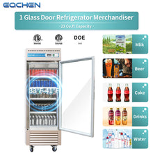 Load image into Gallery viewer, 1 Door Commercial Display Refrigerator, EQCHEN 27 Inch Commercial Drinks Fridge