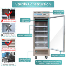 Load image into Gallery viewer, 1 Door Commercial Display Refrigerator, EQCHEN 27 Inch Commercial Drinks Fridge